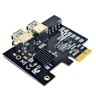 Переходник PCI-E на PCIe, PCI-Express от 1x до 16x1 до 4 USB 3,0, мультипликатор, Райзер для майнинга с 4-контактным портом питания Molex для майнинга