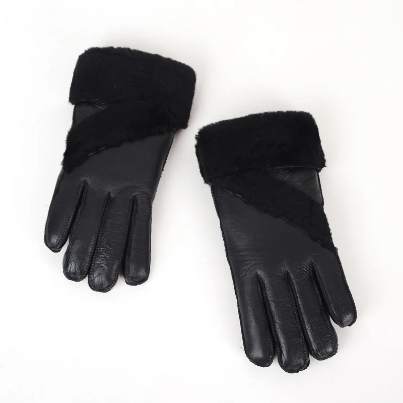 Женские перчатки из искусственной овечьей кожи теплые зимние для девочек