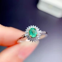 925 sterling silver real natural emerald rings classic fine jewelry new wedding wholesale gift 45mm