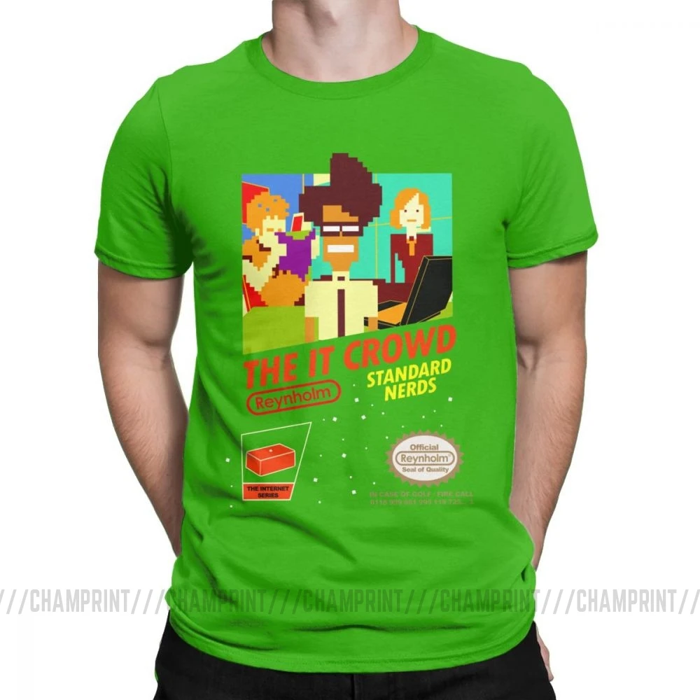 The It Crowd Nes 8 Bit футболки игровые зануды забавные гики компьютерные технологии ТВ шоу мужские футболки винтажные футболки подарок идея одежда - Цвет: Зеленый