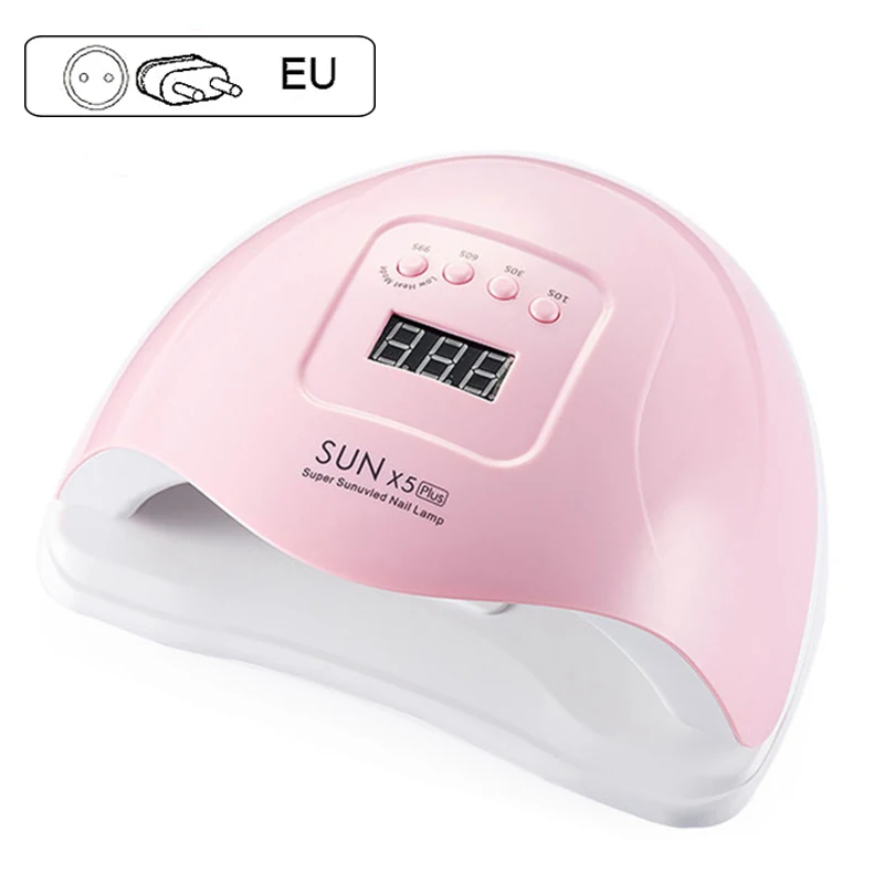 Pink EU Plug 80 Вт Светодиодный УФ-лампы для ногтей 36 светодиодный s для ногтей сушилка для рук УФ-гель для ногтей с Сенсор таймер ЖК-дисплей Дисплей 30/60/90s SUNX5 плюс - Цвет: Pink EU Plug