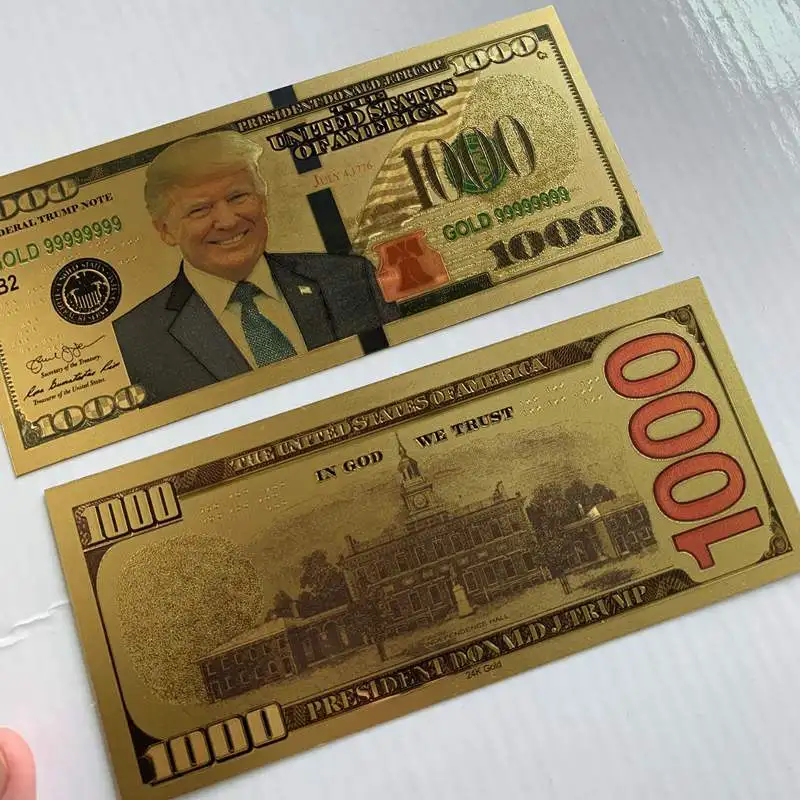 10 шт. $1000 нам памятный значок Дональда Трампа монета президент отделение для