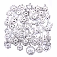 snap jewelry necklaces vintage metal owl flower elephant 18mm snap button necklace for women white snaps pendant necklace