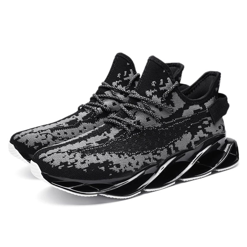 Mens Athletic Walking Running Shoes Blade Sneakers Mesh Training Sport Trail Running Shoes for Man Jogging Non Slip Tennis Shoe - Цвет: 2938-HeiSe