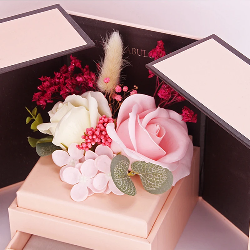 Светящееся мыло роза день Святого Валентина Роза вечный цветок ящик для ожерелья