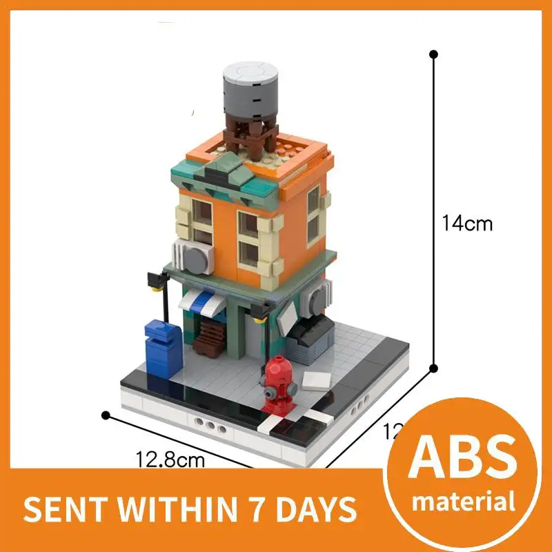 

city Neighborhood Building With Shop For Modular City street view Building Blocks Bricks Architecture constructor for kid's Toys