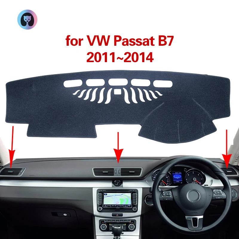 For VW Passat B7 Противоскользящий коврик для приборной панели фланелевый