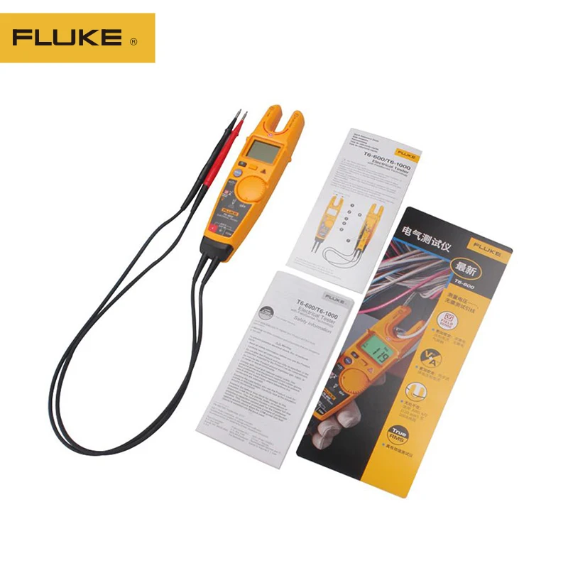 Fluke T6 600 клещи непрерывность тока Электрический тестер Бесконтактное напряжение