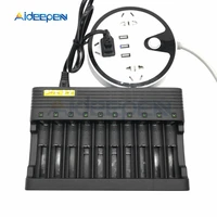 18650 battery charger 10slots smart lithium charging 14500 16350 18500 usb output li ion rechargeable battery charger eu us plug