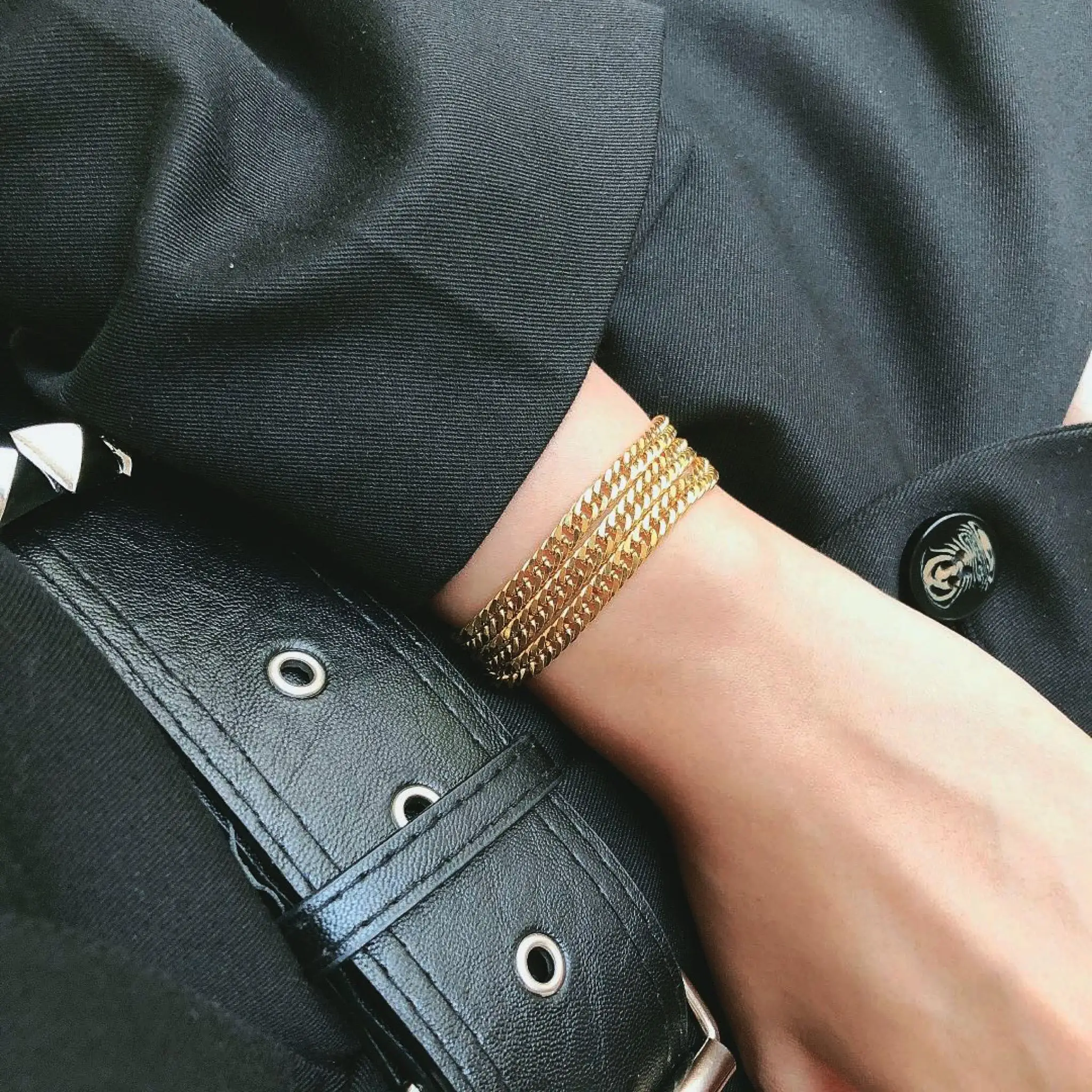 Thic Chain Chunky Cuban Curb 5mm Stainless Steel Man Woman Necklace Double Bracelet Anklet | Anklets