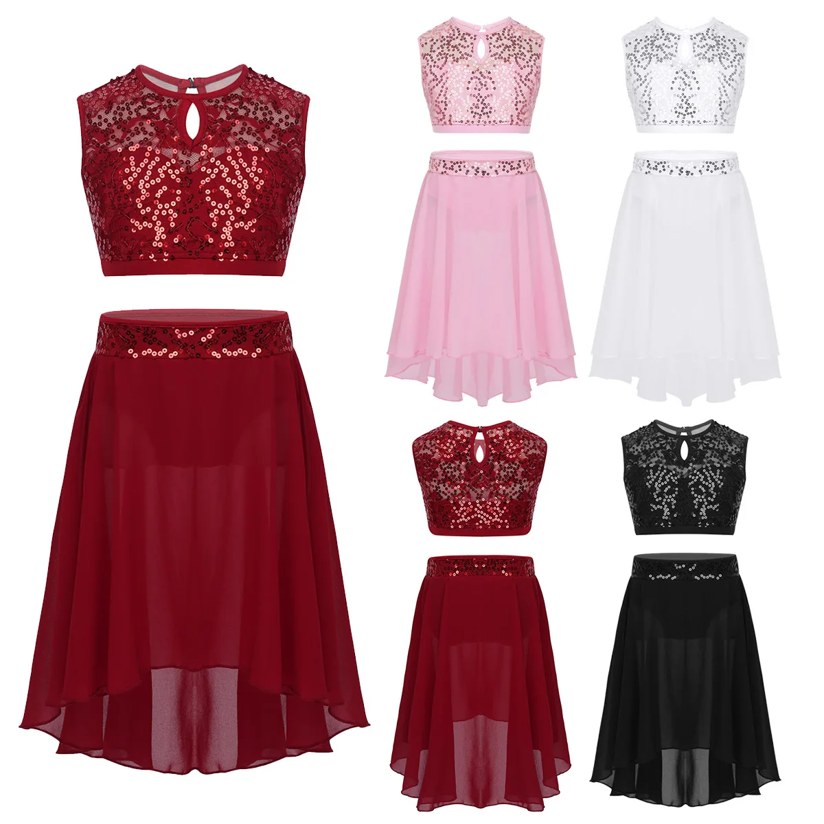 ChicTry ребенка блестками балетная пачка танцевальная одежда для гимнастики топы