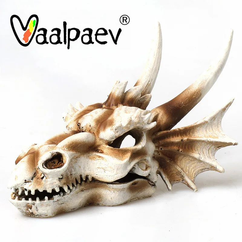 

Моделирование Дракон Череп динозавра смолы опускается на дно фигурку для аквариума озеленение скрывает украшение дома игрушки аксессуары