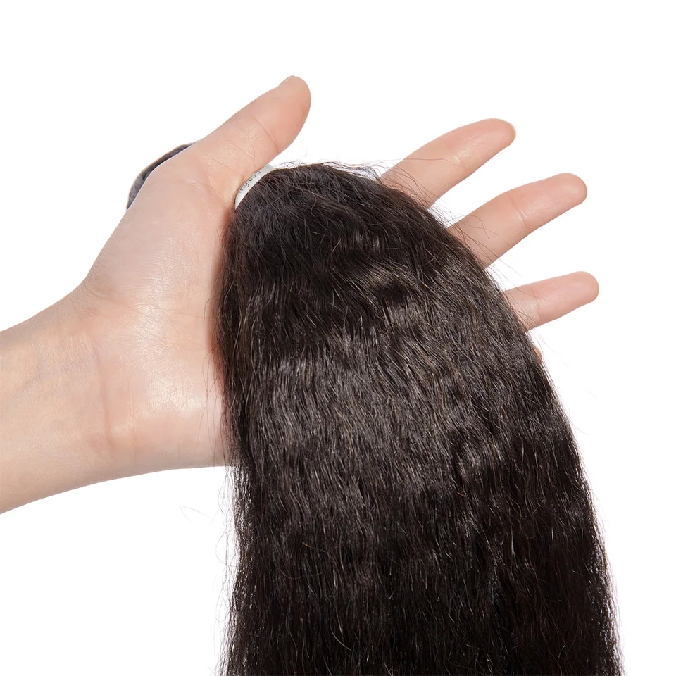 Stema бразильские кудрявые прямые человеческие волосы пучки волос с закрытием 3 шт.