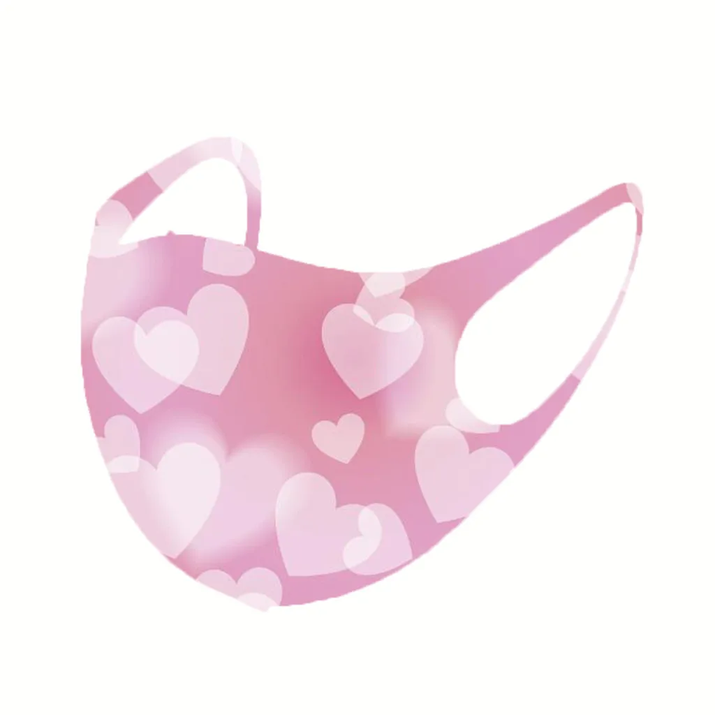 

Reusable Valentine's Days Face Cloth Mask Heart Print Sun Protection Is Not A Disposable Washable Breathable Mouth Caps Masque