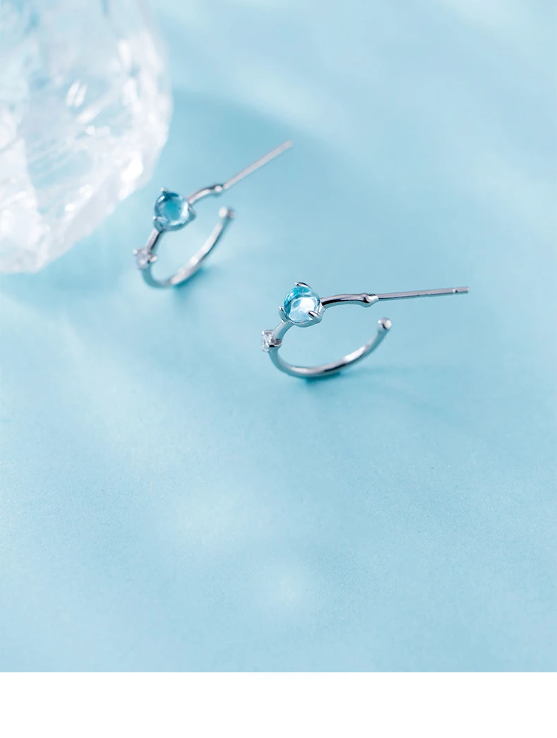 

SJGU-317 Stud Earrings for Women Fashion Blue Crystal Bubble Earrings