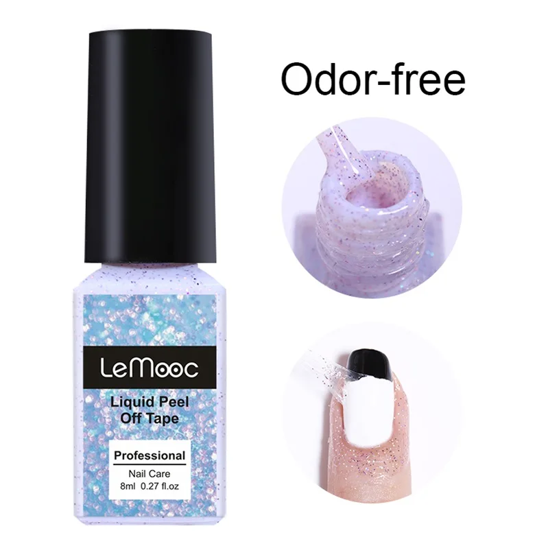 Odor-free LEMOOC 8 мл жидкость для снятия клейкой ленты для ухода за ногтями защита для пальцев фруктовый без запаха антифриз розовый ГВОЗДЬ кутикулы защитные инструменты для стемпинга - Цвет: Odor-free