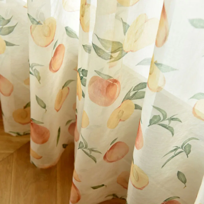 

2021 Bucolic Blackout Curtains For Living Room шторы фатин Para Salon Cortinas Rideau Nordic Minimalist Peaches Girlish Curtain