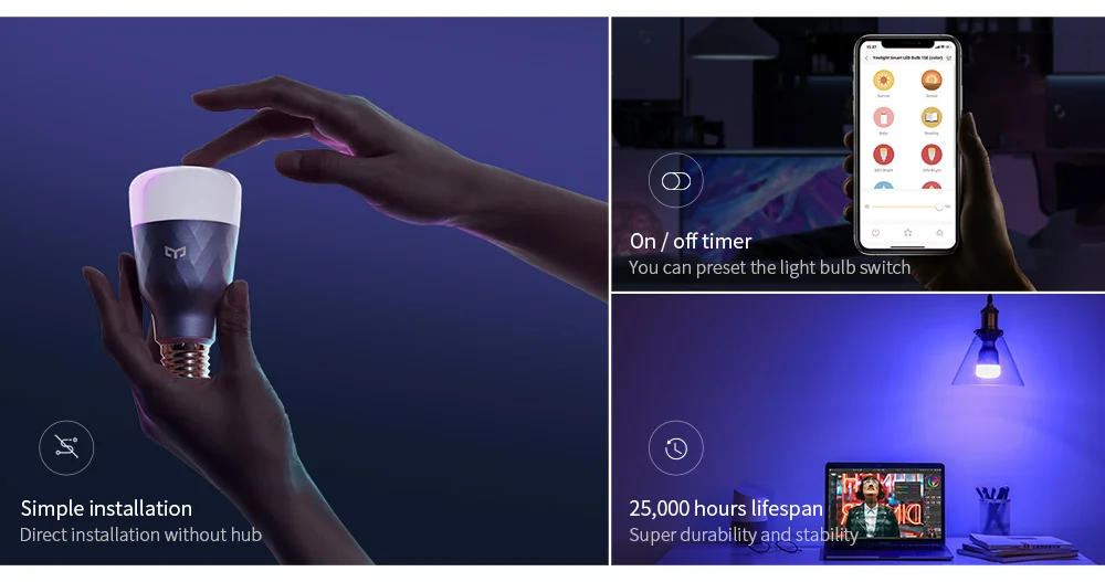 Умная Светодиодная лампа Yeelight 1S/1SE цветная RGB-лампа AC100V-240V E27 Wi-Fi пульт ДУ с