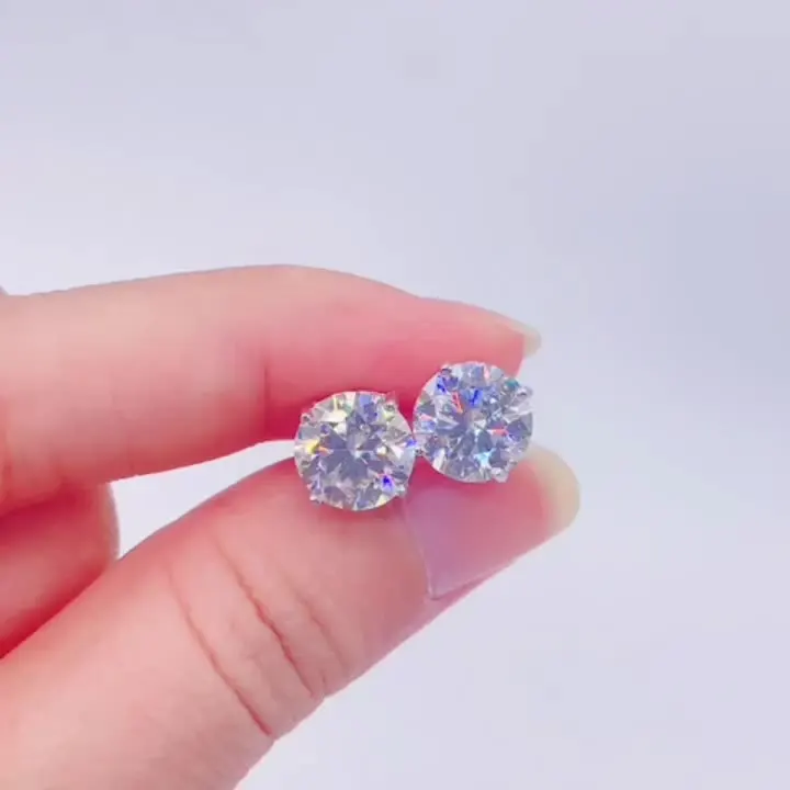 

Роскошные мужские серьги-гвоздики с муассанитом 6 карат D/VVS, покрытые белым золотом, с бриллиантом 14 к