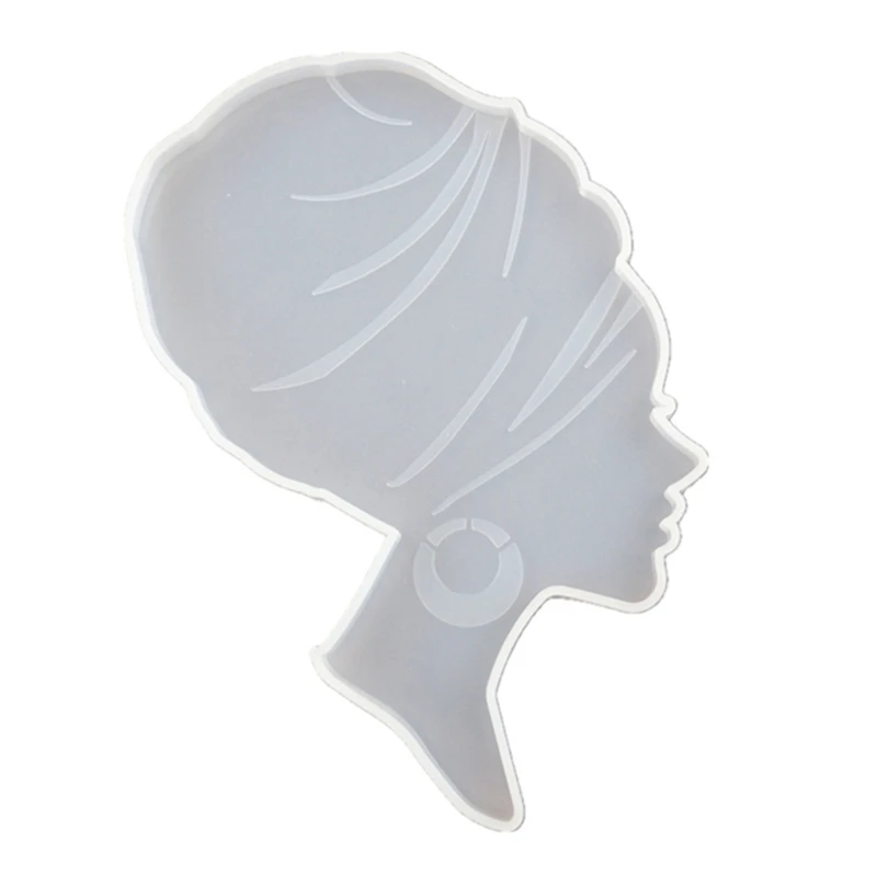 

Afro Female Epoxy Resin Mold Tea Mat Human Head Coaster Tray Silicone Mould DIY