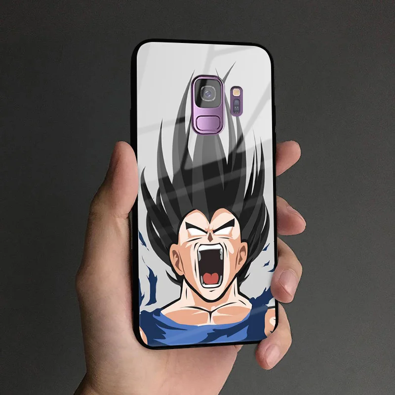 VEGETA 3 Vegeta Dragon Ball Z DBZ аниме мягкий силиконовый стеклянный чехол для телефона чехол для samsung Galaxy S8 S9 S10e S10 Note 8 9 10 Plus - Цвет: VEGETA 3