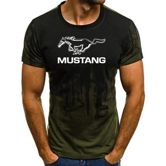Новая модная футболка Летняя мужская хлопковая с коротким рукавом Mustang Мужская