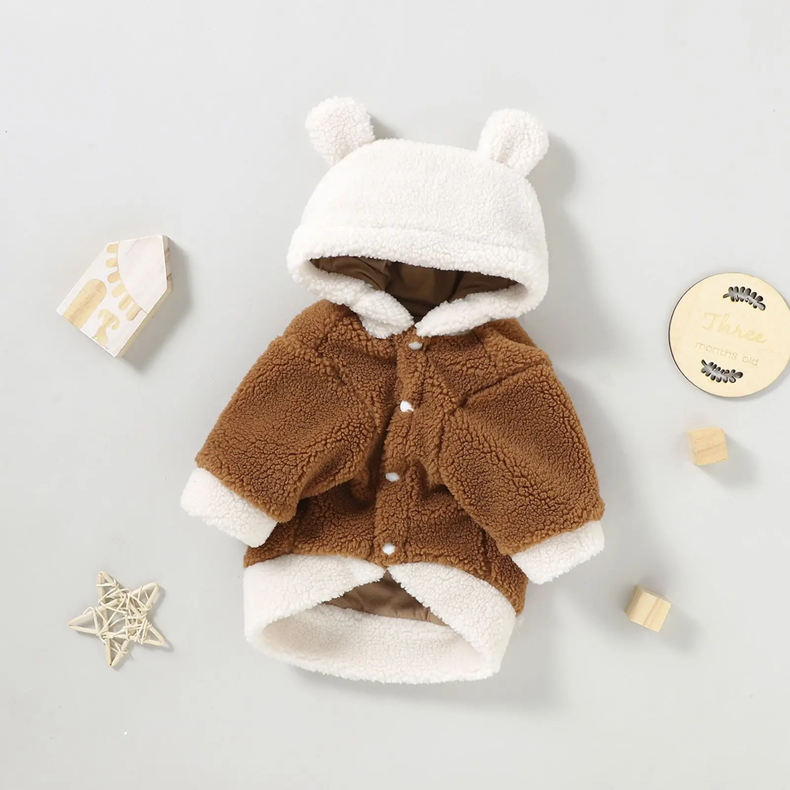 

Lamb Cashmere Hooded Dog Coat Winter Dog Clothes Warm Pet Apparel for Small and Medium Dogs