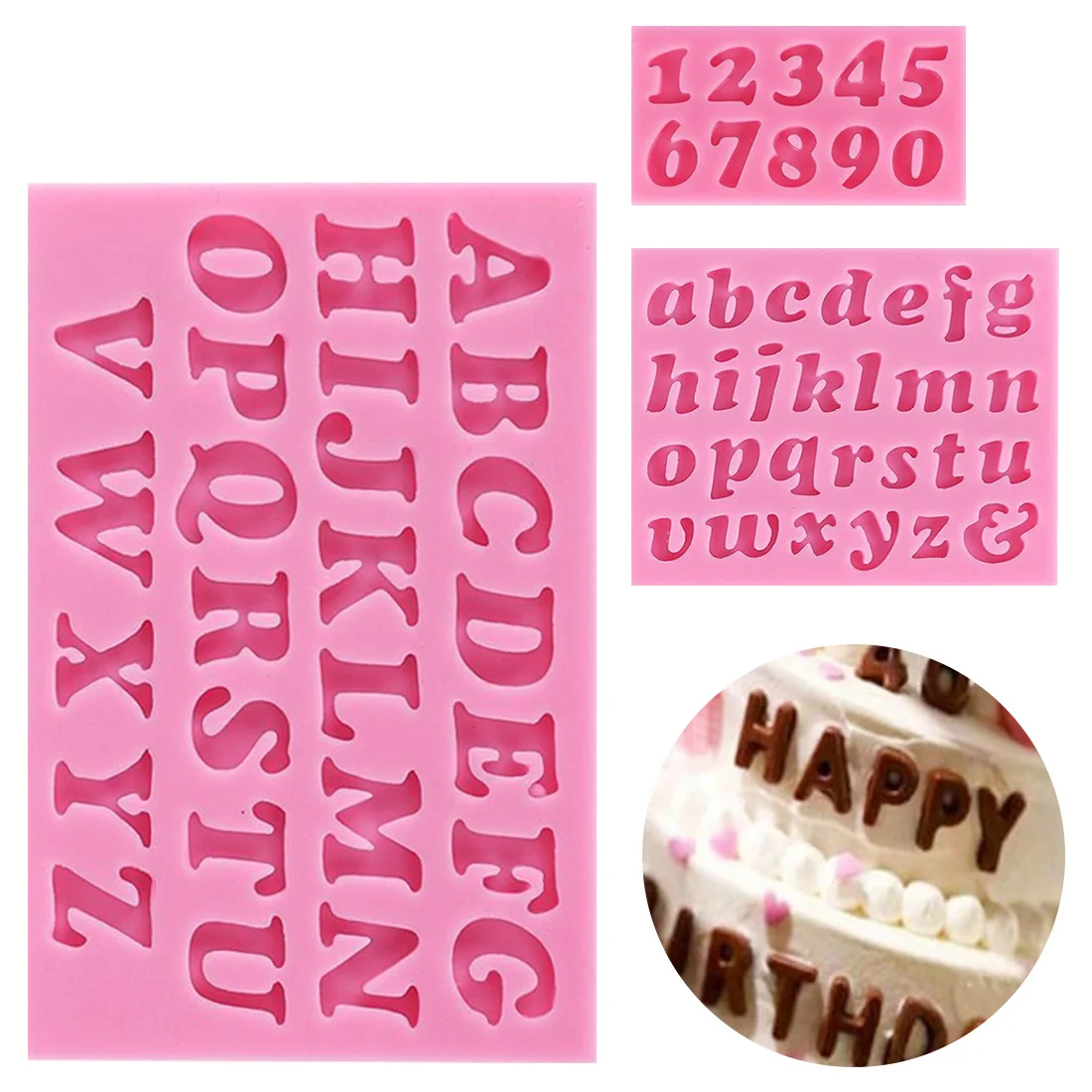 3 шт./компл. силиконовая форма с буквенным номером для торта помадки инструменты