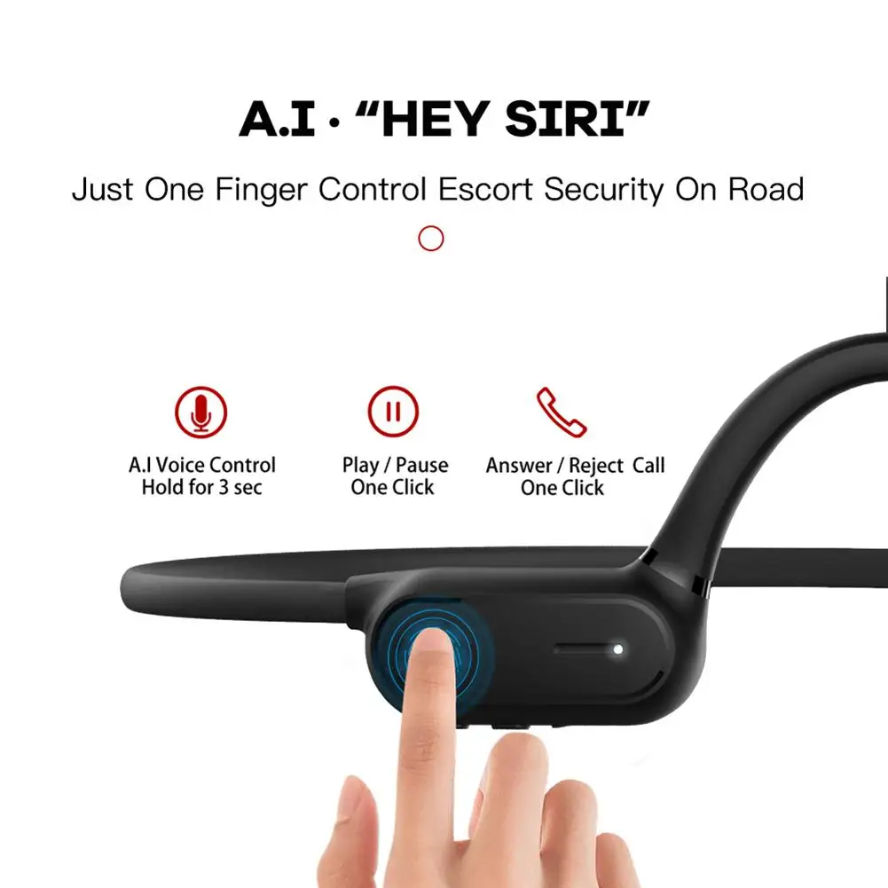 Новые спортивные Bluetooth наушники, водонепроницаемые, костной проводимости, наушники Smart Touch, не вставляемые в ухо, 6D панорамный объемный звук, гарнитура
