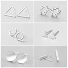Классические геометрические треугольные круглые серьги для женщин, серьги-гвоздики, ювелирные аксессуары