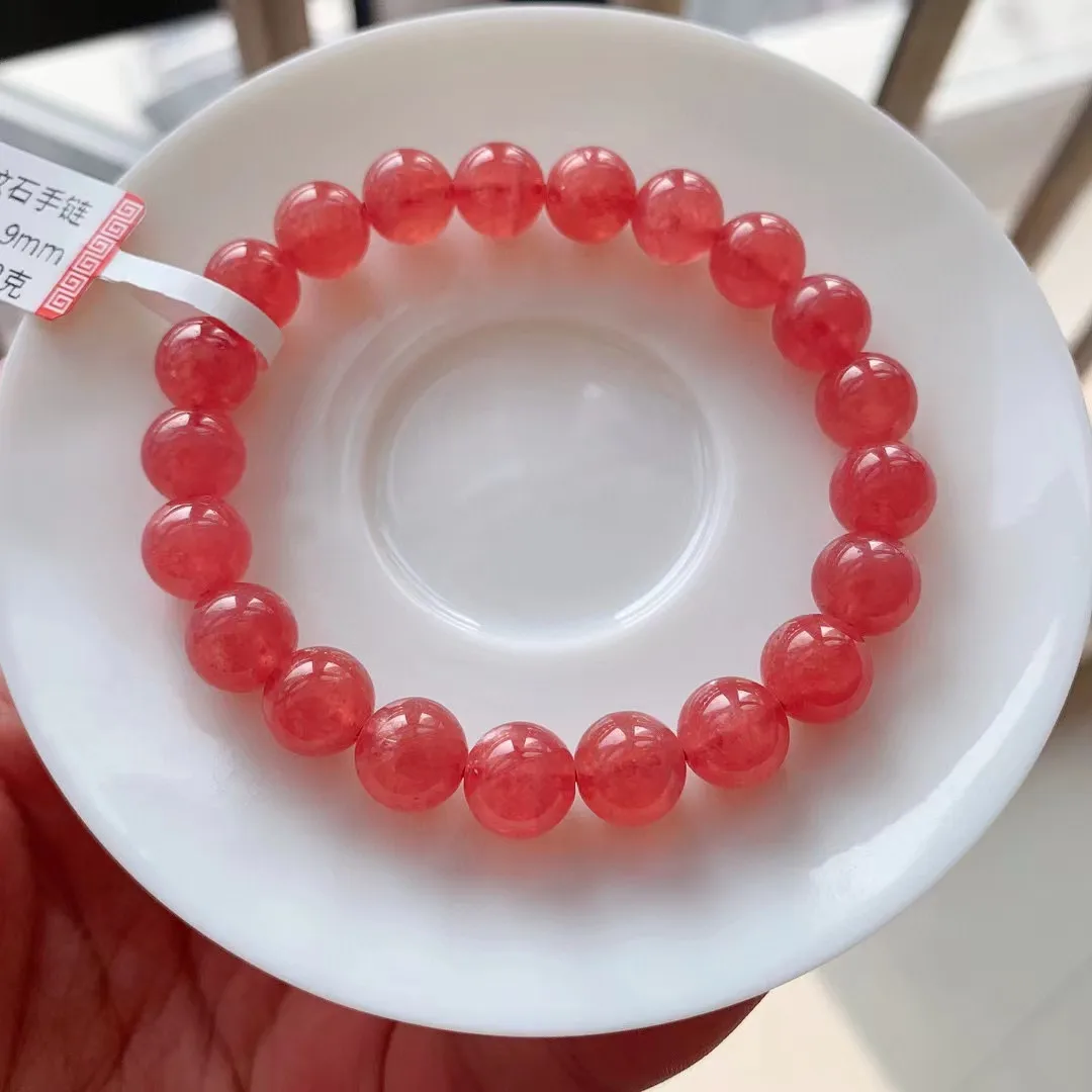 

9mm Natural Ice Red Rhodochrosite Bracelet For Woman Man Love Gift Healing Crystal Beads Stone Gemstone Jewelry Strands AAAAA