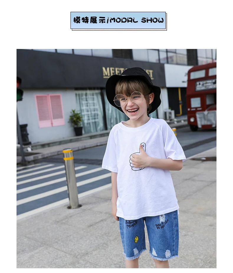 Summer New Arrival Boys Clothes Set Cotton Short Sleeve T-Shirt Jeans 2-piece Suit Children's Clothing Thumb |