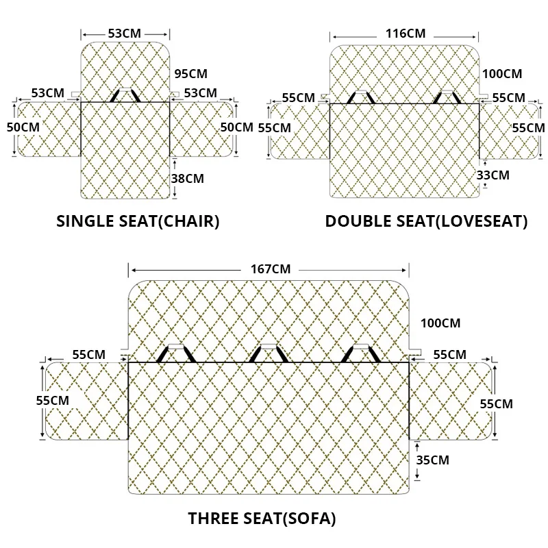 

Waterproof Quilted Sofa Covers For Dogs Pets Kids Recliner Armchair Couch Slipcover Furniture Protector Anti Slip 1/2/3 Seater