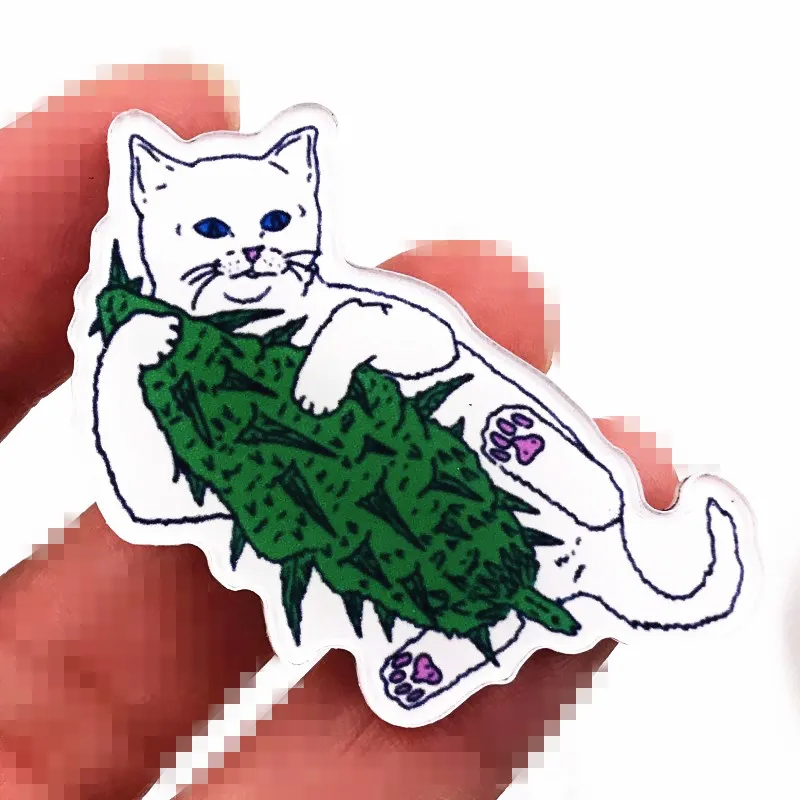 1 шт. брошь высокого качества для украшения одежды значки для рюкзака шапка забавный кот акриловый значок дизайн мультфильм Мода Pin
