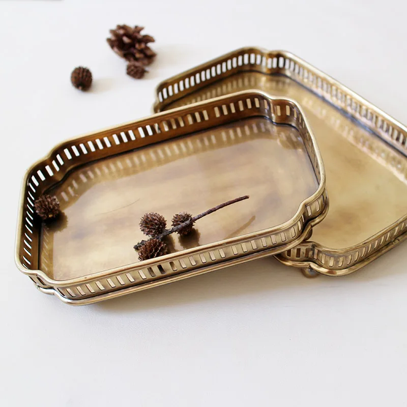 Роскошный поднос для хранения из чистой меди европейские французские аксессуары