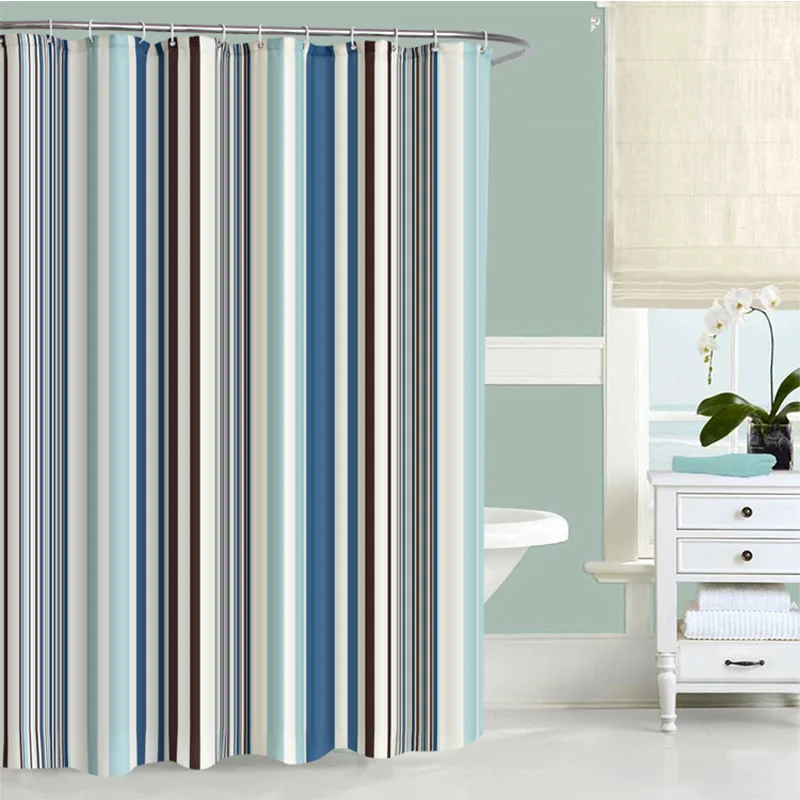 2021 красивая одежда в зеленую полоску для душа Шторы полиэстер устойчивая к