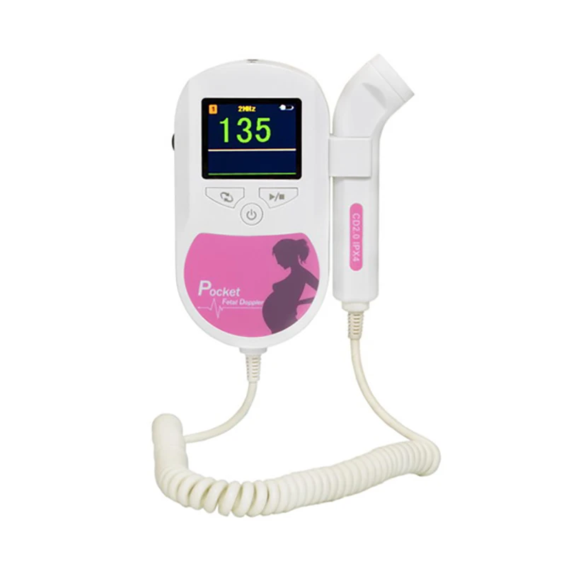 

2.0MHZ CONTEC Sonoline C Baby SoundC1 Doppler Fetal Heart Rate Monitor Home Pregnancy Heart Rate Detector LCD Display Pink