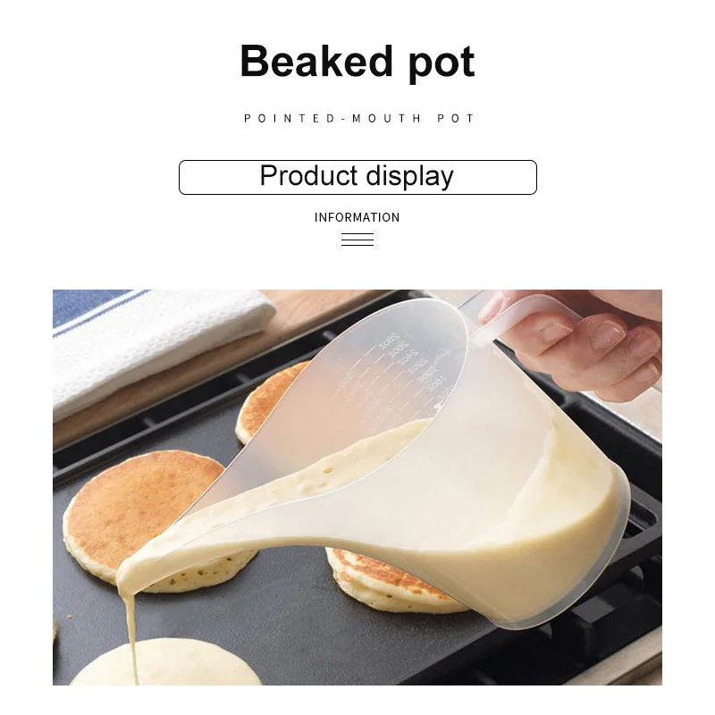 

1000ml Plastic Cooking Baking Cake High Temperature Resistance Sharp Spout Funnel Measuring Cup with Scale Measure Baking Tools