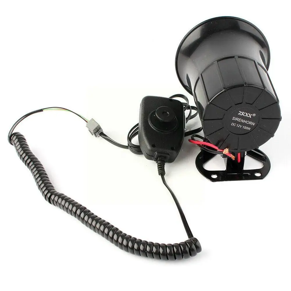 6 Sound 100W Tone Loud Horn Motorcycle Auto Car Vehicle Alarm Siren Police Horn Fire Speaker Truck Ambulance Boot 120dB