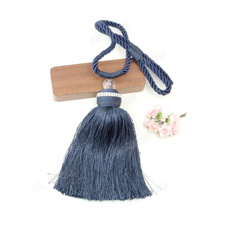 

1Pc Curtaian Tieback Long Fringe Trim Home Decoration High Quality Diamond Bead Curtain Rope Trimming Livingroom Accessories