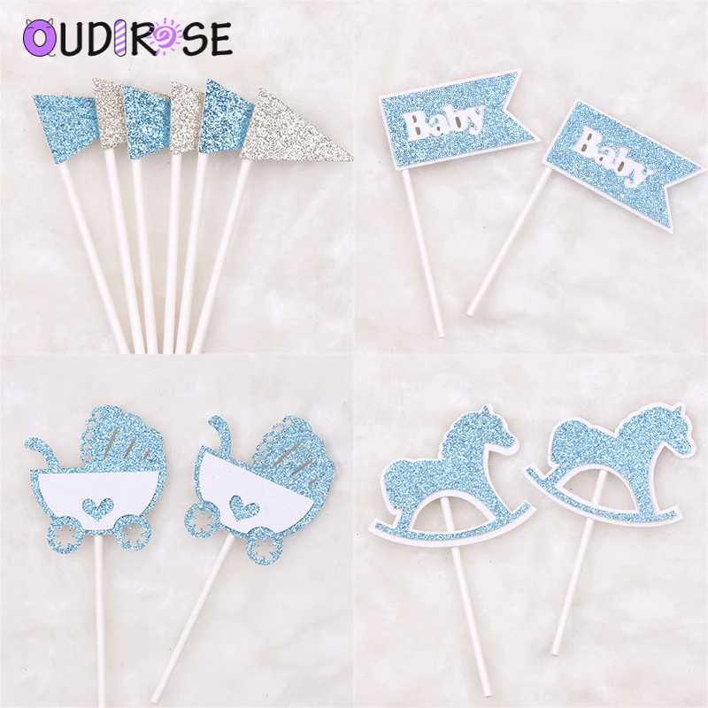 5 шт. Голубое украшение для именинного торта мальчиков шляпа следование кекс
