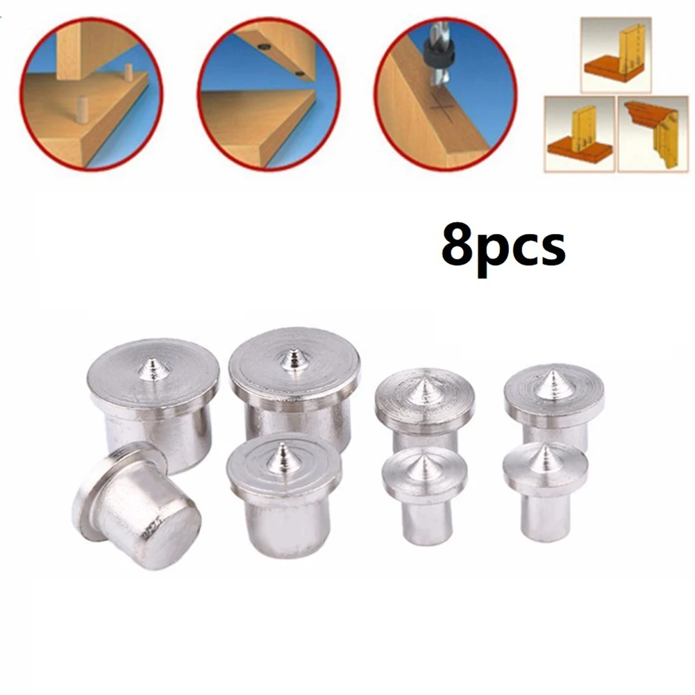

Dowel Centre Point 6 - 12mm Wood Timber Marker Hole Tenon Center Set Air Tool Accessories 8*Dowel Centers 1*Center Punch