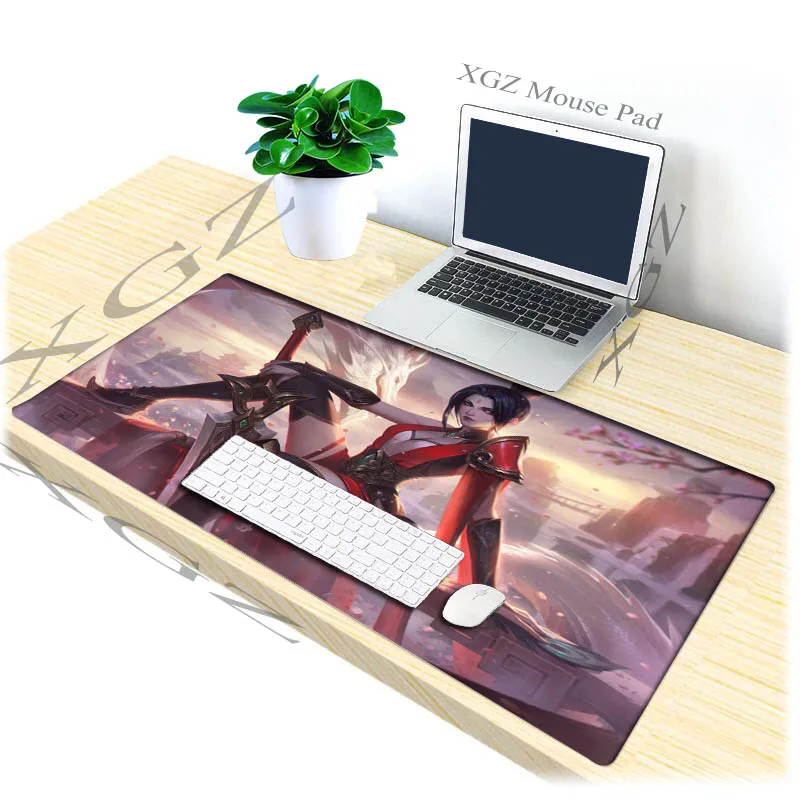 XGZ Custom Fashion Sexy Girl Anime Large Computer Desk Mat Black Lock-edge Mouse Pad Rubber Slip 900x400 / 900x300 Xxl | Компьютеры и
