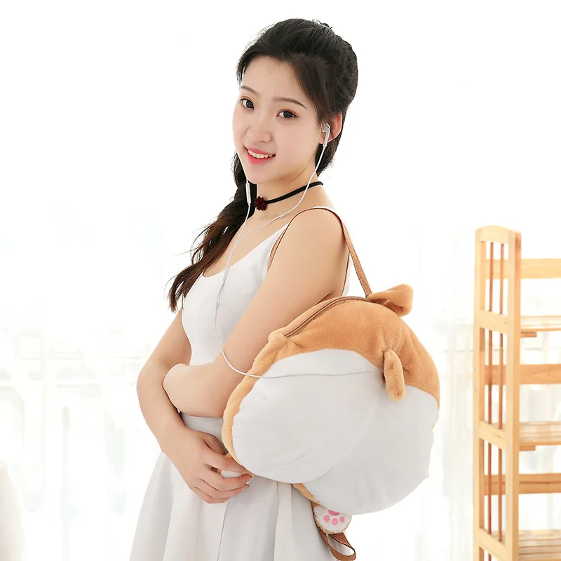 Забавный щенок Чиби попка корги мягкий рюкзак милый питомец собака плюшевые