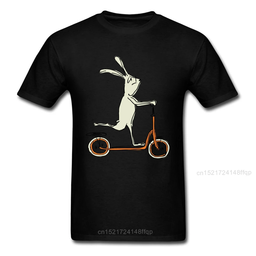 

Scooter Rabbit T-shirt Men Funny T Shirt Skater Print Tshirt School Funky Clothes Cotton Tops Tees Summer Autumn Wholesale