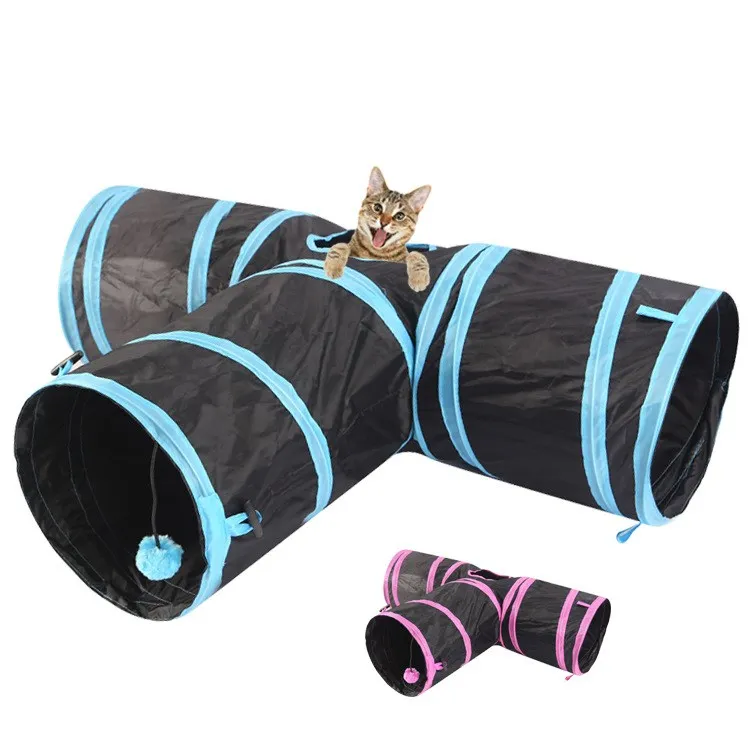 

Indoor 3-way Collapsible Cat Tunnel Cat Tunnel Tube Kitty Tunnel Bored Cat Pet Toys Peek Hole Toy Cat Puppy Kitty Kitten Rabbit