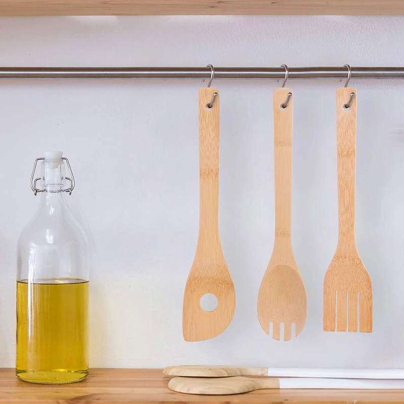 9 шт. бамбуковый столовый набор для кухни кухонная утварь ложка антипригарная