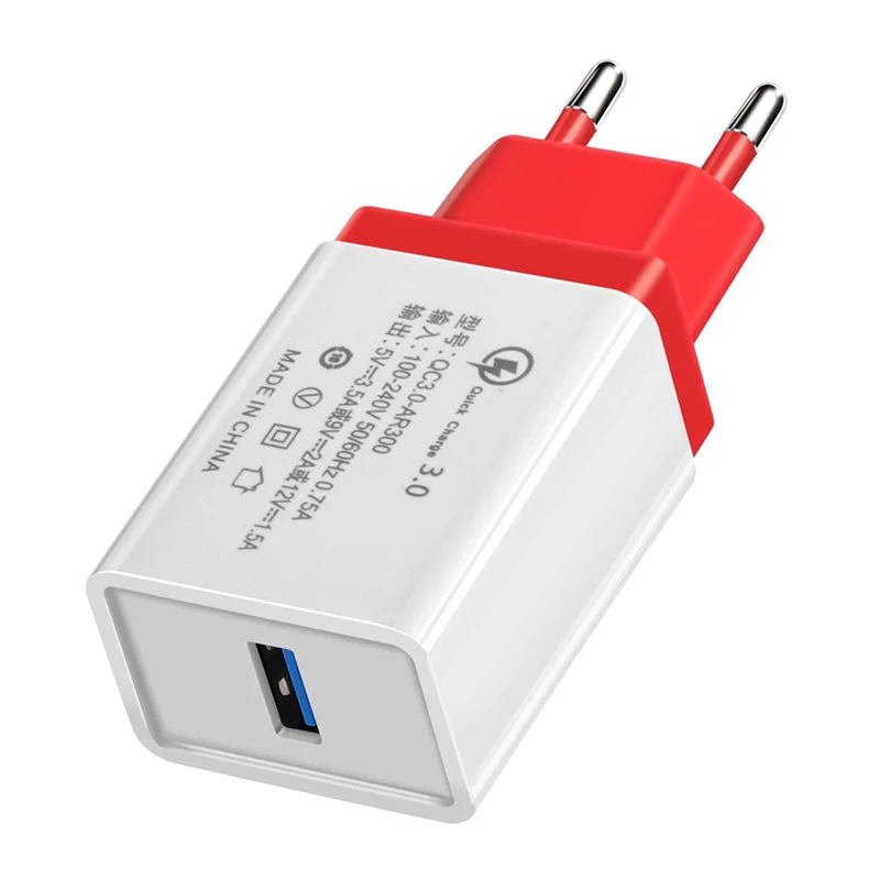 Универсальное USB зарядное устройство QC3.0 5 В/3.5A быстрое зарядное устройство портативное настенное зарядное устройство адаптер EU US разъем для Android IOS смартфон - Тип штекера: Red