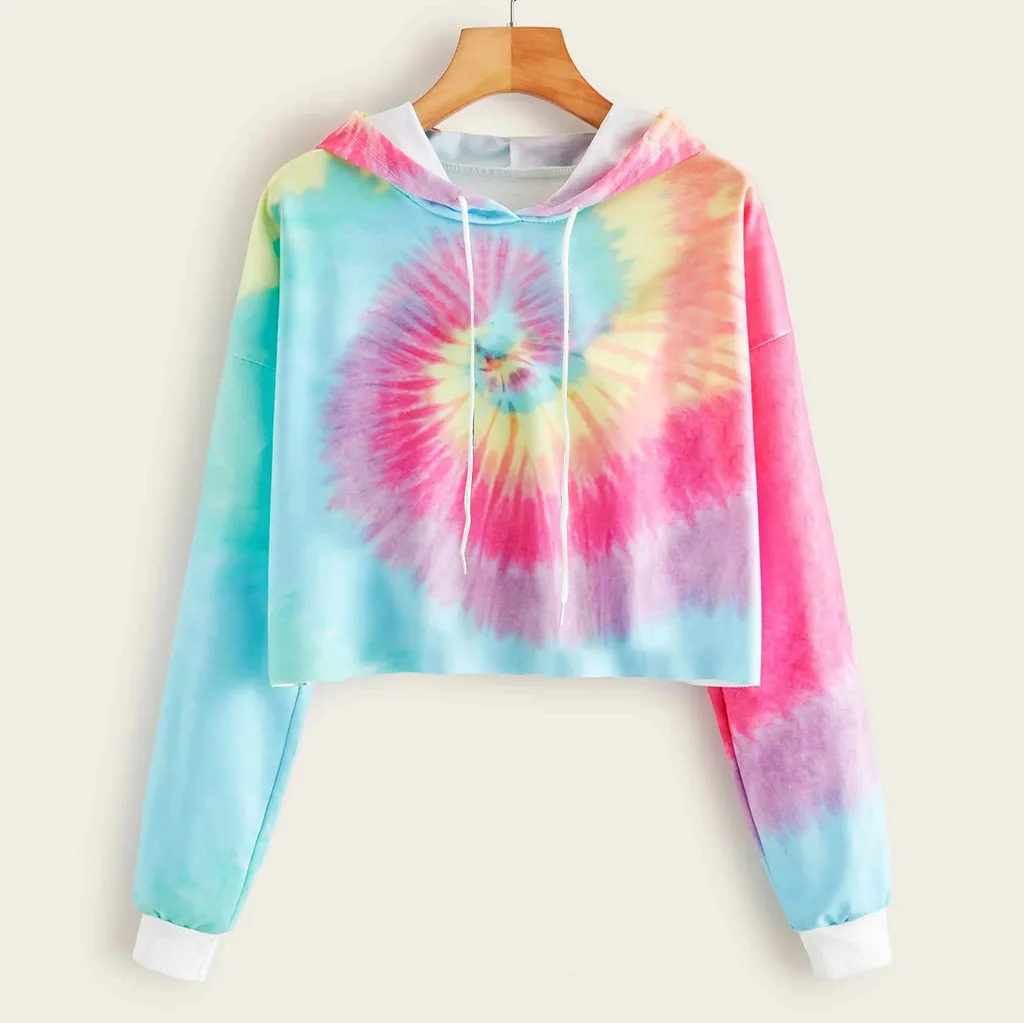 Womens Autumn Hoodie Long Sleeve Tie-dye Printed Sweatshirt Hooded Pullover Tops Streetwear Women Oversized Hoodies Sudaderas