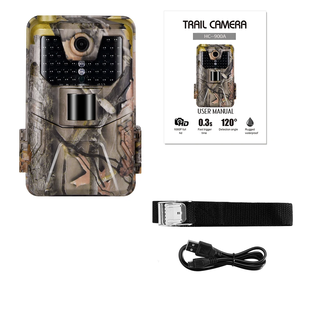 

Outdoor Hunting Camera 16MP Wild Animal Detector Trail Camera HD Waterproof 0.3 Seconds Trigger Wildlife Observation Camera